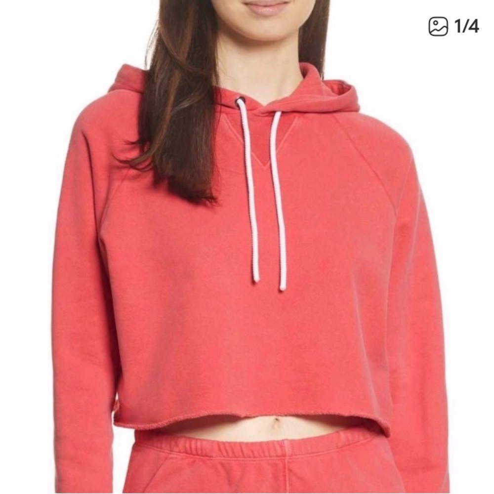 Frame Denim Cropped Track Hoodie